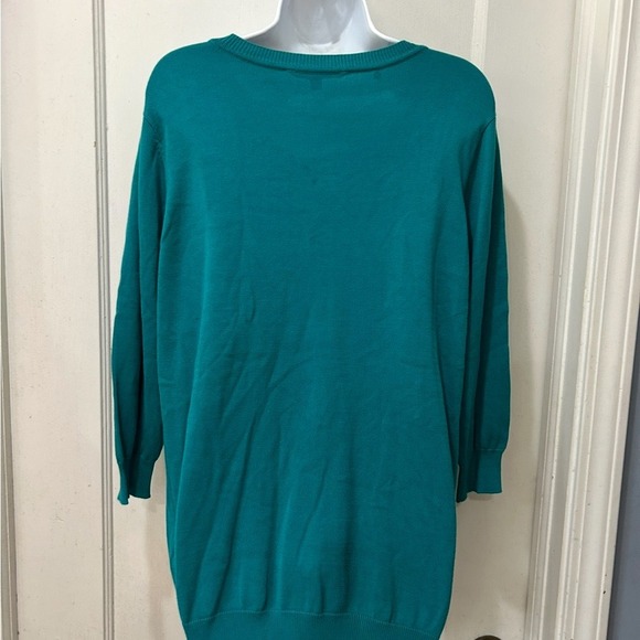 Modcloth 1X Teal Camera Graphic Sweater 3/4 Sleeve Round Neck Casual Fun - Picture 6 of 6